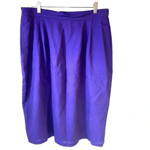 Vintage Galleria Sport Linen Blend Purple Pencil Skirt Women Plus Size 18 Pocket